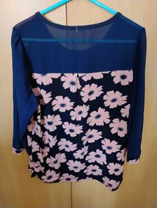 Blue Western Top