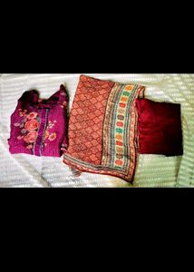 Kurta Set With Palazzo And Dupatta