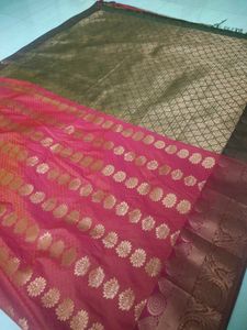 Elegant pink Semi Silk Saree