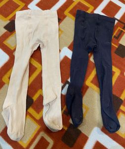 Girls' Stockings - Beige and Black