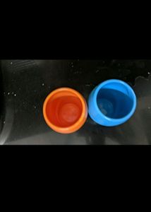 Set of 2 Hand Painted Ceramic Milk/Lassi Glasses