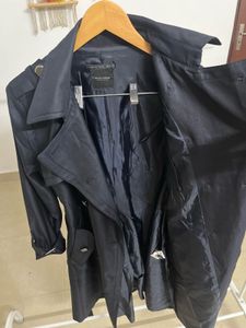 Dark BLUE Double breasted Trench Coat