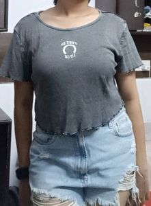 Charcol Y2k Crop Top⛓️