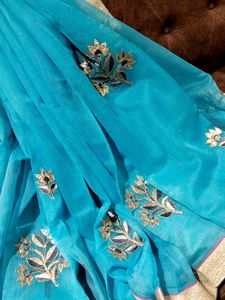 Supernet Blue Saree