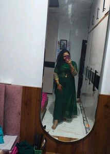 green kurti set