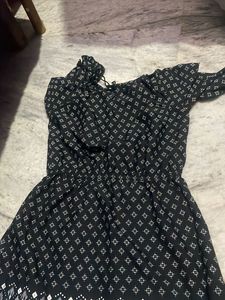 Black &amp; White Patterned Dress