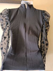 Chic Black Puff Sleeve Top