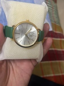 Female Watch With Green Strap