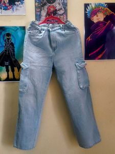 Light Wash Cargo Jeans