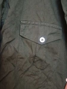 Vintage Olive Green Button-Down Shirt