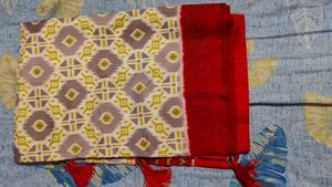 Cotton Ikat Saree with Tassels