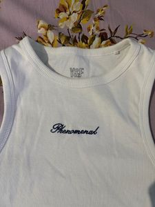White Ribbed Tank Top