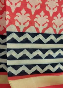 Elegant Red Printed Saree