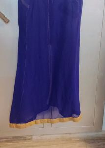 Royal Blue Pearl Neck Kurti With Inner