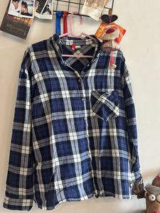 Blue Plaid Flannel Shirt