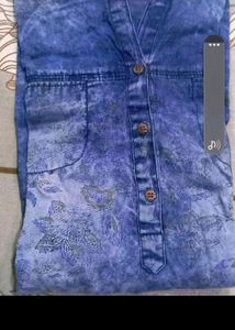 Blue Smart Denim Top