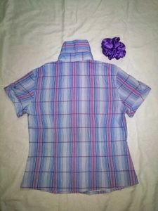 Vintage Plaid Button-Up Top