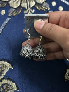 Silver Jhumka Earrings