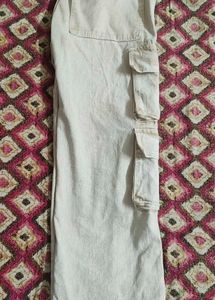 Beige Cargo Jeans