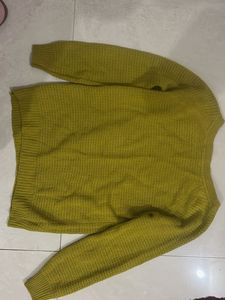 mustard yellow Green Knitted Sweater