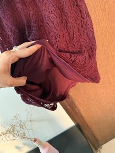 Burgundy Lace Sleeveless Dress