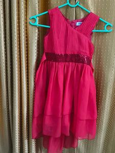 Girls&#39; Sleeveless Layered Party Dress – Hot Red