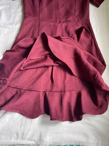 Burgundy Ruffle Dress