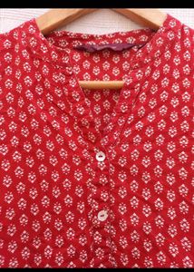 Red Printed Kurta