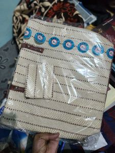 Jute Handcrafted White Hand Bag