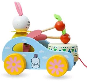 Wooden Drum Pull along toy for earlly