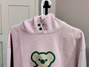 💥BUY1GET1💥 pink YSHIZI teddy bear graphic print oversized hoodie.