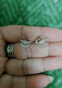 Swarovski Swan Stud Earrings