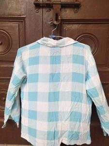 Blue &amp; White Checkered Top