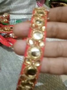 Red &amp; Gold Embellished Trim