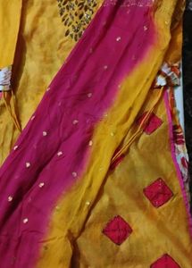 Floral Print Fabric with Yellow Accent