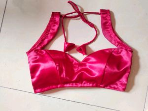 Sweetheart Neck Padded Silk Blouse