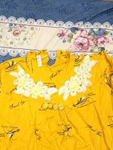 Yellow Floral Embroidered Blouse