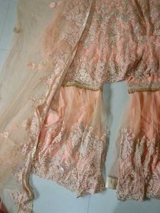 Elegant Peach Embroidered Lehenga