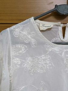 Elegant White Floral Blouse