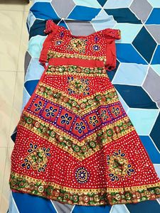 Red Embroidered Lehenga For Navratri