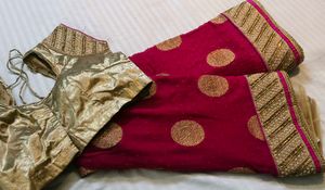 Elegant Pink and golden heavy saree