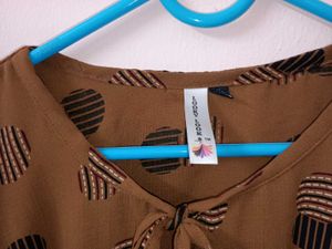 Brown Printed Top