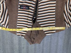 Striped Knit broken Zip-Up open front old sweater