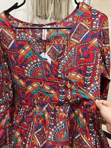 ESTONISHED-Red Indo-Western Peplum Type Bell