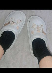 Decorated White Clogs