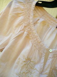 H&amp;M Embroidered Beige Top