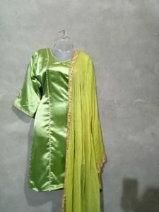 Green Satin Style Dress