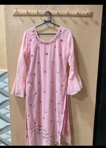 Pink Embellished Kurta