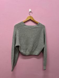 Gray Knit Cardigan