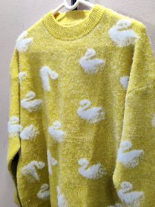 imported women&#39;s yellow crewneck sweater